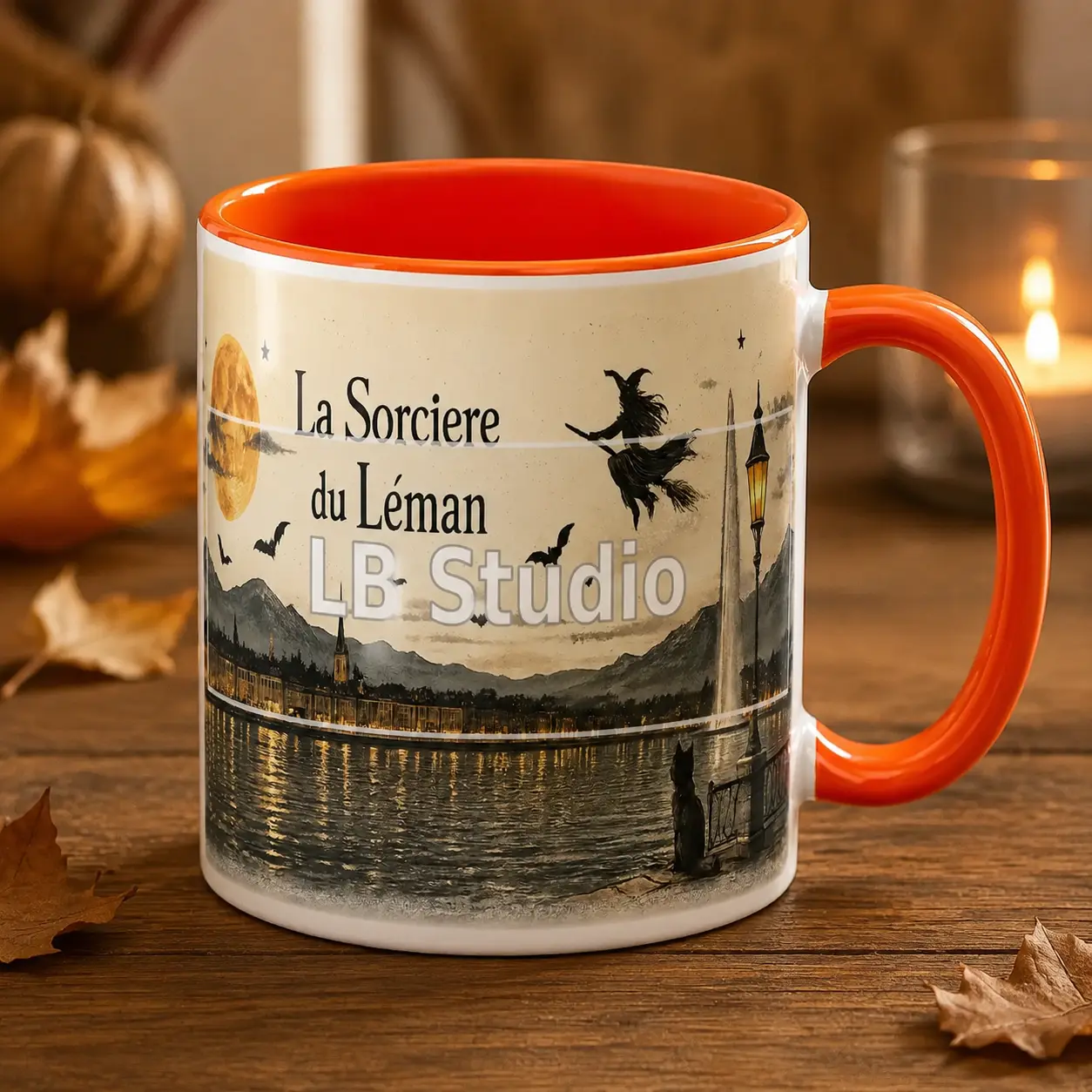 Mug bicolore ADC150 réel avec la création Halloween