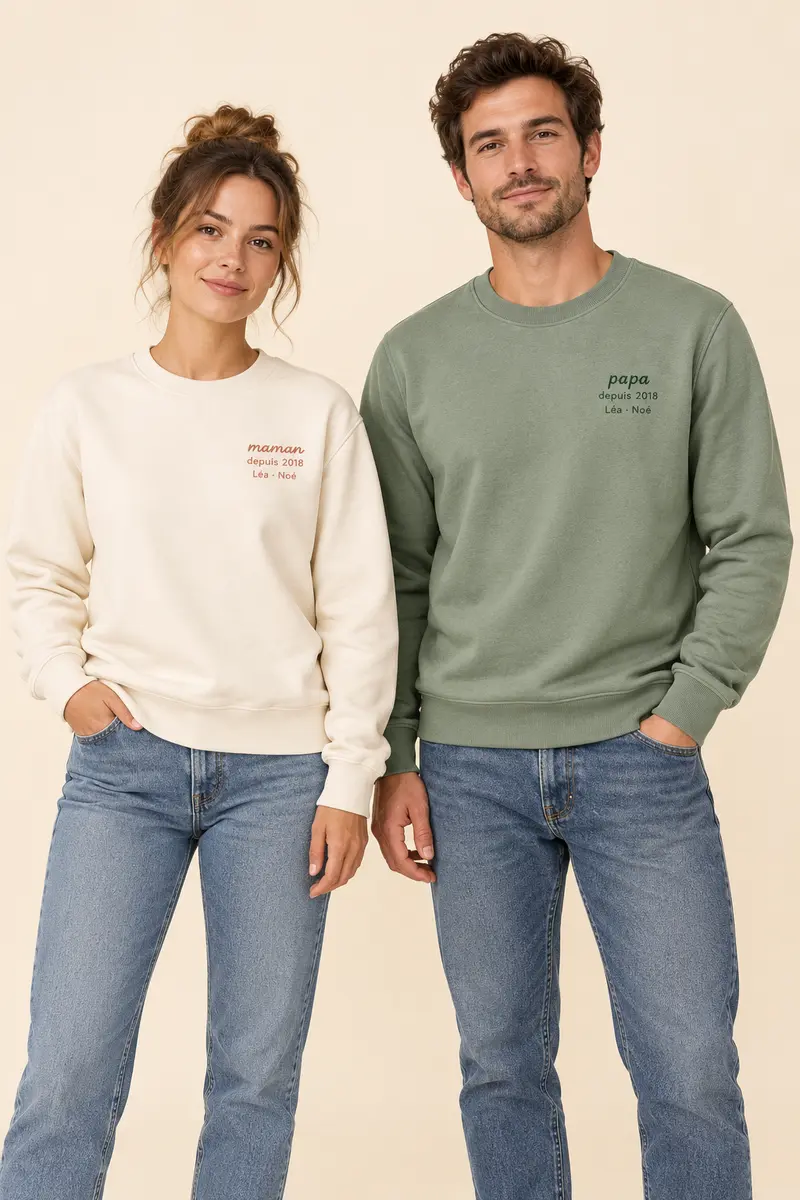Aperçu de sweats personnalisés portés sur mannequins humains